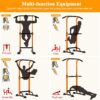 DlandHome Pull Up Bar, Power Tower Dip Bar, Pull Up Bar Free Standing with 10 Levels Adjustable Height for Home Gym Workout Equipment, Strength Training Fitness