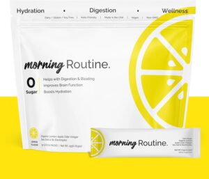 ROUTINE Morning Daily Hydration | Electrolyte Powder Packets with Apple Cider Vinegar, Lemon and Sea Salt | Hydrate Powder, Electrolyte Drink Mix | Keto & Paleo Electrolytes Hydration Powder - 30 ct