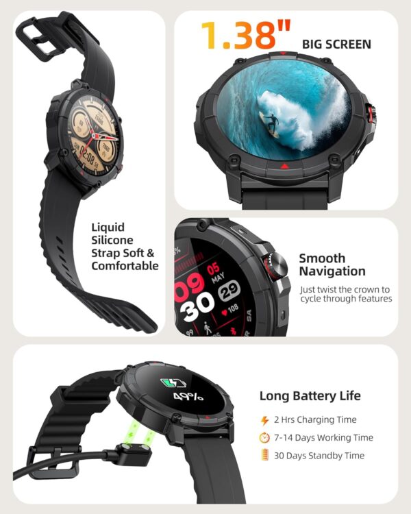 Smartwatch with Built-in GPS, Featuring Bluetooth Calling - Two in One Package