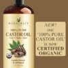 Handcraft Blends Organic Castor Oil - 16 Fl Oz - 100% Pure and Natural - Premium Grade Carrier Oil for Hair Growth, Eyelashes and Eyebrows - Hair and Body - Expeller-Pressed & Hexane-Free