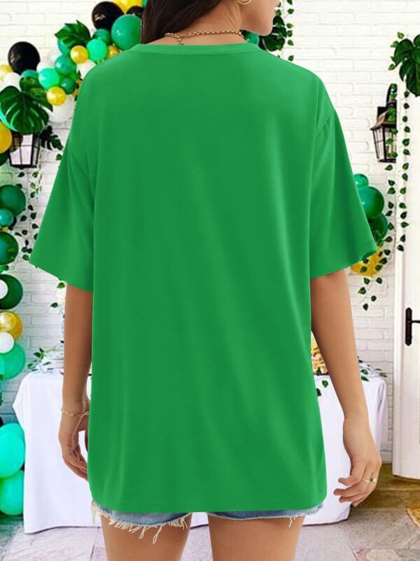 St Patricks Day Shirt Women: Oversized Shamrock Luckly Clover Tshirt Vintage Irish Green St.Patty's Day Tee Tops