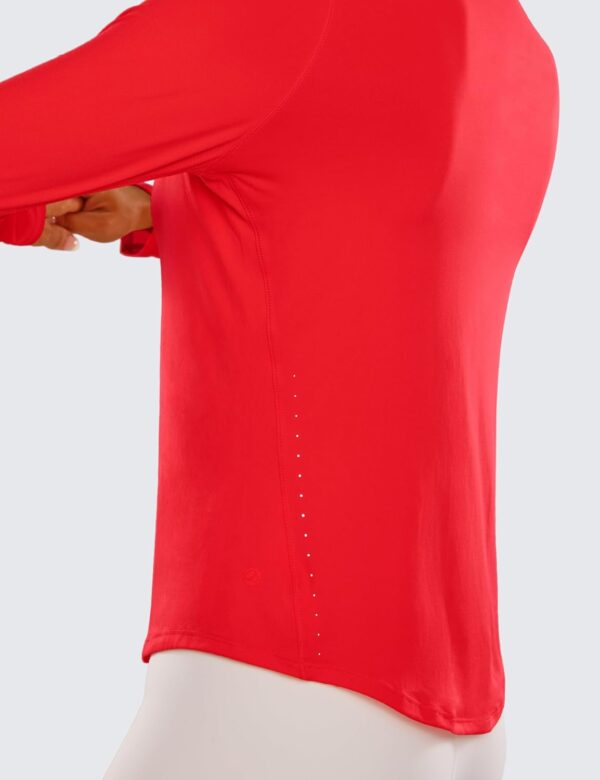 CRZ YOGA Lightweight Long Sleeve Workout Shirts for Women Gym Running Fall Tshirts High Neck Athletic Training Tops