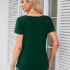 Amoretu Womens Scoop Neck Tshirt Short Sleeve Shirts Swing Tunic Tops Loose Fit