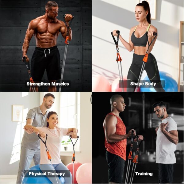 Resistance Bands, Heavy Exercise Bands with Handles, Fitness Bands for Working Out, Workout Bands for Men and Women, Weight Bands Set for Muscle Training, Strength, Yoga, Home Gym Equipment