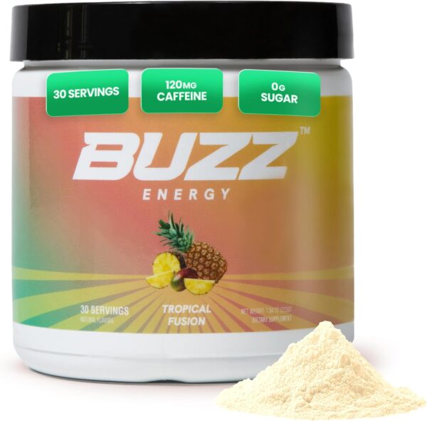 Energy Drink Powder - Energy Boost Drink Mix - Sugar-Free Energy with Antioxidants - Morning Kickstart and Sports Nutrition Endurance Product - 30 Servings, 8 Ounces (Tropical Fusion)