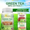 aSquared Nutrition Green Tea Extract Supplement with EGCG - 180 Capsules-Max Potency Fat Burner 500 mg Pills for Weight Loss, Boost MetabolismHeart Health, All-Natural Low Caffeine Diet Detox