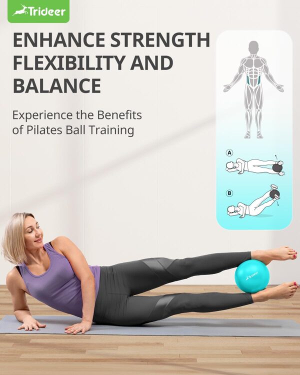 Trideer Pilates Ball 9 Inch with Pump,Core Ball, Mini Pilates Ball for Physical Therapy,Small Exercise Ball Between Knees,Small Workout Ball for Barre,Yoga,Stability,Workout,Office&Home Gym
