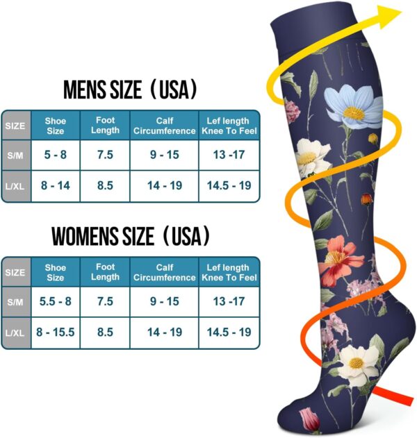 Bluemaple 6 Pack Copper Compression Socks for Women and Men Circulation-Best Support for Medical, Running,Nursing,Athletic