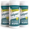 Wipex Original Fitness Equipment Wipes - Natural Plant Based Gym Wipes, Clean Surfaces at Home or Gym, Use as a Yoga Mat Cleaner, Peloton Cleaners - Lemongrass & Vinegar, 50 Count (Pack of 3)