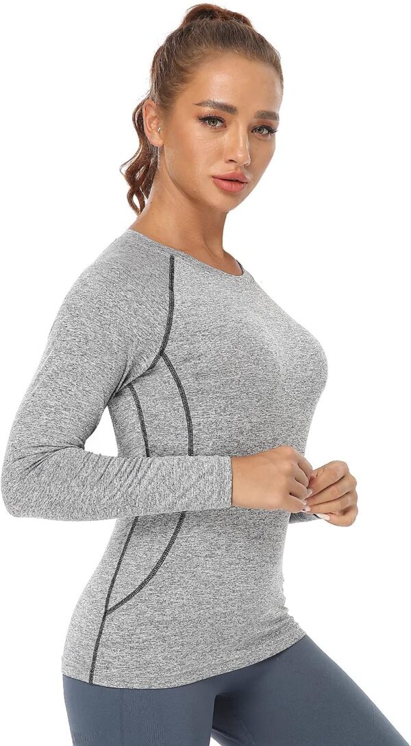 3-4 Pack Dry Fit Long Sleeve Tshirt for Women Moisture Wicking Long Sleeve Tee Outdoor Compression Running Workout Tops