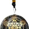 Amazing Gemstone Orgone Pendant with Black Tourmaline Crystal and Chakra Metatron Cube - Natural Healing Pendant Necklace for Women Men