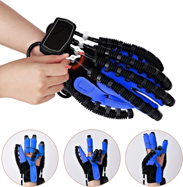 Rehabilitation Robot Gloves Upgrade Hemiplegia Hand Stroke Recovery Equipment with USB Chargeable and Strength Adjustment