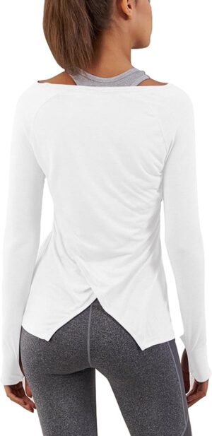 Bestisun Long Sleeve Yoga Workout Tops Lightweight Thumbhole Shirts Athletic Wear for Women