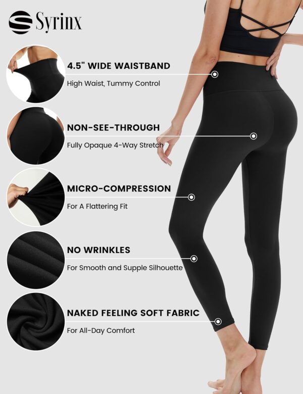 High Waisted Leggings for Women - Soft Athletic Tummy Control Pants for Running Cycling Yoga Workout