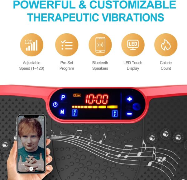 AXV Vibration Plate Fitness Platform Exercise Machine Vibrating Lymphatic Drainage Shaking Full Body Shaker Workout Vibrate Stand Shake Board Sport Gym for Weight Loss Fat Burner for Women Men