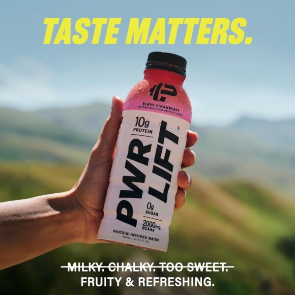 Whey Protein Water Sports Drink by PWR LIFT | Variety Pack | Keto, Vitamin B, Electrolytes, Zero Sugar, 10g of Protein | Post-Workout Energy Beverage | 16.9oz (Pack of 12)
