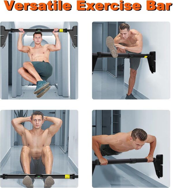 FICTOR Door Pull up Bar for Doorway, Strength Training Equipment, Adjustable Door Frame, Non-slip Chin up Bar for Home Gym, with No Screw Installation