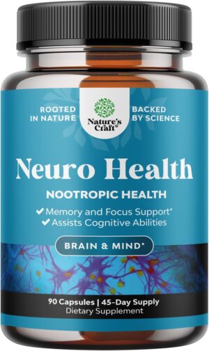 Advanced Nootropic Brain Supplement for Memory and Focus Enhancement - Synergetic Mental Energy and Focus Supplements for Cognitive Enhancement - Vitamins for Mind Memory & Brain Health - 45 Servings
