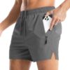 Aolesy Men's Gym Shorts Linerless & Liner - 5" Quick Dry Workout Running Shorts with Zip Pockets Sports Athletic Shorts