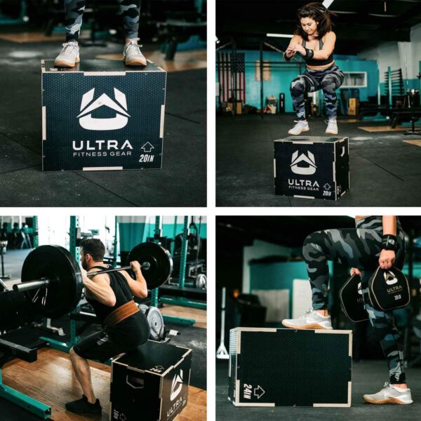 Plyo Box - Anti-Slip Wood 3-in-1 Plyometric Jump Box for Training - Squat, Step Up, Box Jumps & More - Workout Box Size in S, M, L & XL - Home Gym Exercise Equipment