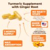 71K8kpmwtL._AC_SL1500_.jpg Turmeric Supplement with Ginger Root for Joint & Digestion Support - Turmeric Curcumin Supplement 95% Curcuminoids. Contains Organic Tumeric with Black Pepper (Bioperine) for Max Absorption. 60 Caps
