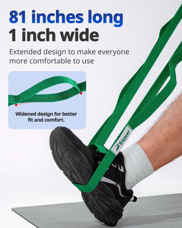 Trideer Stretching Strap Yoga Strap for Physical Therapy, 10 Loops Yoga Straps for Stretching, Non-Elastic Stretch Strap for Pilates, Exercise, Stretch Band for Women & Men with Exercise Book