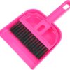 minkissy Handheld Mini Broom and Dustpan Set Tiny Cleaning Table Broom Sweep Brush for Desktop Bed Car Desk Keyboard Countertop Nest Rosy