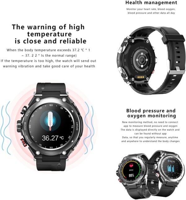 T92 Smart Watch with Earbuds MP3 Bluetooth Headset 3 in 1 1.28 Inch Smartwatch Built-in Wireless Earbuds Speaker Round Fitness Tracker Music Player Health Monitor (Silver)