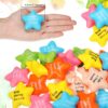 36 Pcs Motivational Stress Balls Quotes Inspirational Funny Colorful Foam Balls Hand Exercise Stress Relief Gifts for Office Small Anxiety Toys for Relief Motivating Supply (Star)
