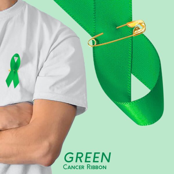 Curvier 100PCS Green Satin Ribbons for Mental Health Awareness Ribbon Lapel Pins