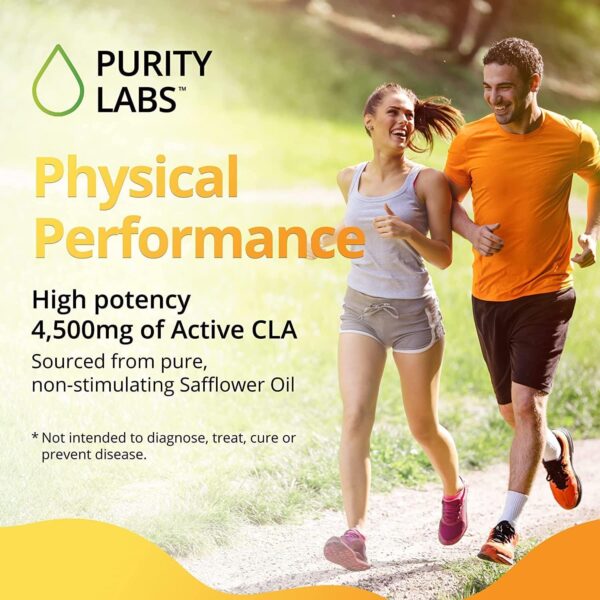 Purity Labs CLA Supplements 4500MG - Non-GMO Safflower Oil - Supports Energy, Weight Loss, Heart Health, and Muscle Health - 180 Soft gels