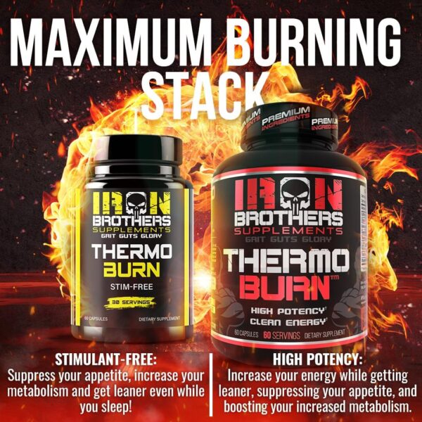 Iron Brothers Supplements Fat Burner - Hardcore Weight Loss Pills for Women & Men | Appetite Suppressant, Thermogenic Belly Fat Burner, Metabolism Booster | Weight Loss Supplement for Rapid Results