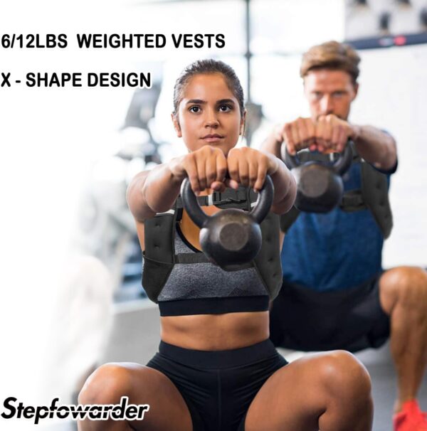 Weighted Vest for Women Men Kids, 6lbs/12lbs/4-10lbs Adjustable Weight Vest with Reflective Stripes, Upgrade Strength Training Vest for Running, Body Workout, Jogging, Cadio, Walking