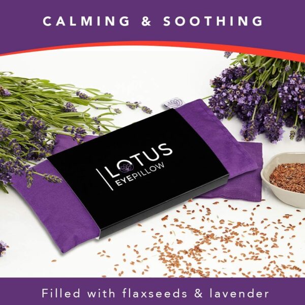 Lotus Weighted Lavender Eye Pillow|Sleeping & Meditation Mask|Yoga Eye Pillow |Lavender Aromatherapy Eye Pillow | Hot or Cold Pack| Head Ache Relief | Sleep mask Relaxing Gift Men, Women & Employees