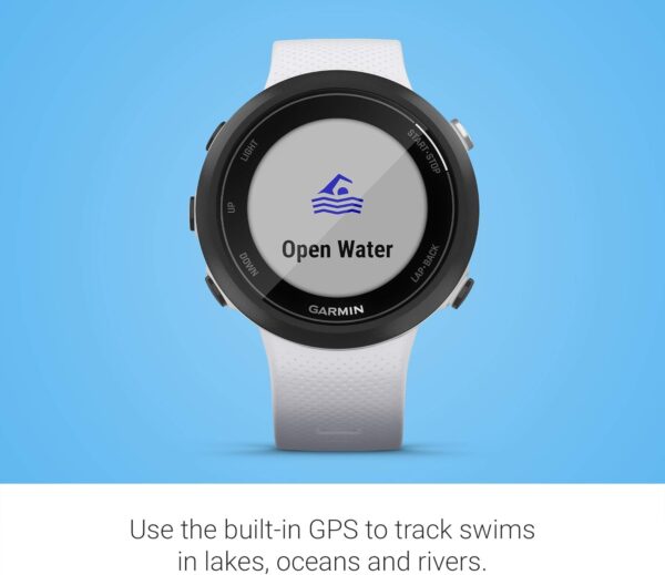 Garmin Swim 2, GPS Swimming Smartwatch for Pool and Open Water, Underwater Heart Rate, Records Distance, Pace, Stroke Count and Type, White