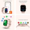 Geloss Smart Watches for Women, Heart Rate/Sleep/SpO2/Monitor, Fitness Watch IP68 Waterproof Bluetooth Call for Android & iPhone 120+Sports Trackers Alexa Built Amoled 1.85