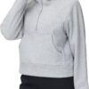 THE GYM PEOPLE Womens' Hoodies Half Zip Long Sleeve Fleece Crop Pullover Sweatshirts with Pockets Thumb Hole