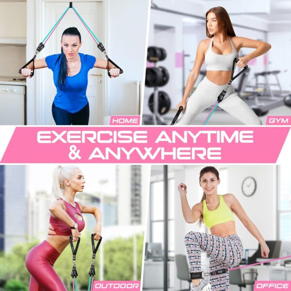 RENRANRING Resistance Bands for Working Out, 150LBS Exercise Bands, Workout Bands, Resistance Bands Set with Handles for Men Women, Legs Ankle Straps for Muscle Training