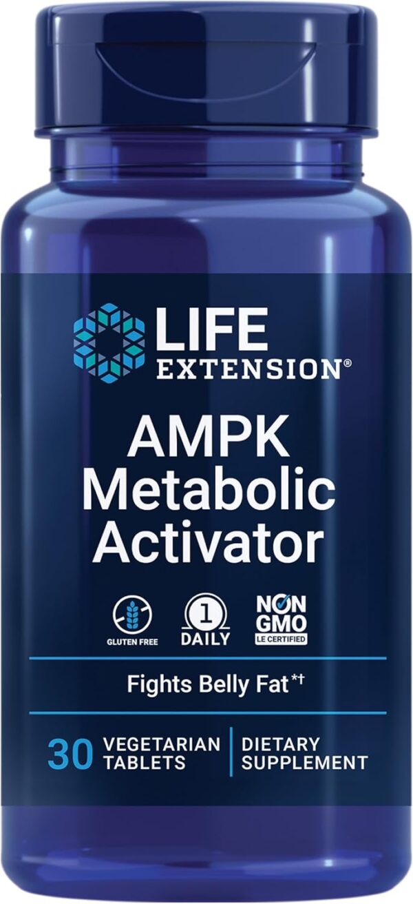 Life Extension AMPK Metabolic Activator, hesperidin, G. pentaphyllum, fight unwanted belly fat & revitalize cellular metabolism, gluten-free, non-GMO, 30 Vegetarian Tablets