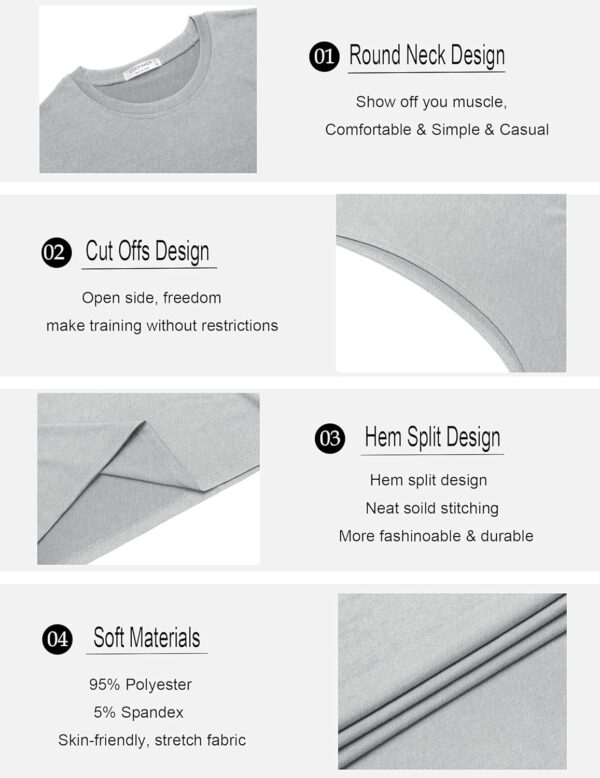 COOFANDY Men Workout Tank Top Gym Bodybuilding Sleeveless Muscle T Shirts Cut Off Shirts