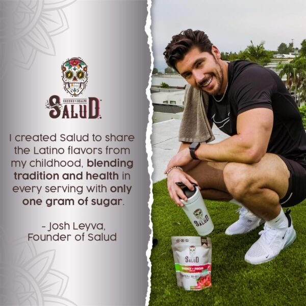 Salud 2-in-1 Energy Drink Powder + Focus, Guava, Organic Caffeine, B6 + B12, Theanine, Clean Energy Drink Packets, Guayaba Agua Fresca Mix, Non-GMO, Gluten Free, Vegan, 1g of Sugar, (15 Servings)