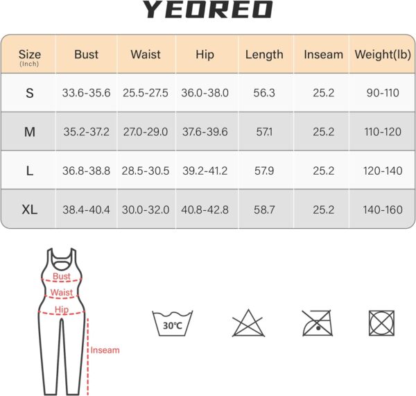 YEOREO Women Long Sleeve Workout Jumpsuit Zip Up Romper Bottom Pants Bodysuit Bodycon Sexy One Piece