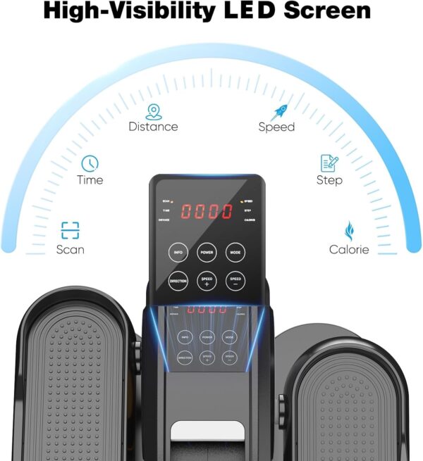 OLIXIS Under-Desk Elliptical Machine–Compact & Quiet Mini Pedal Exerciser with Adjustable Speed, LED Display, Portable Fitness Solution for Home or Office Workouts