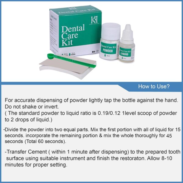 KI Zinc Oxide Eugenol Cement Dental Care Kit Glue for Crowns & Bridges Filling