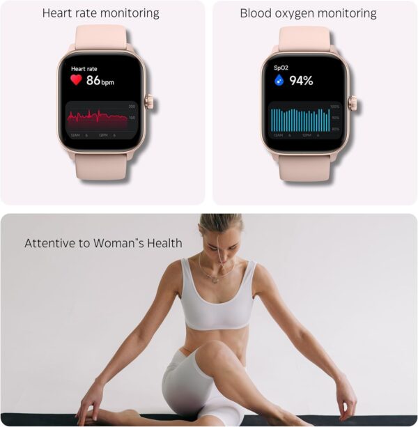 Geloss Smart Watches for Women, Heart Rate/Sleep/SpO2/Monitor, Fitness Watch IP68 Waterproof Bluetooth Call for Android & iPhone 120+Sports Trackers Alexa Built Amoled 1.85