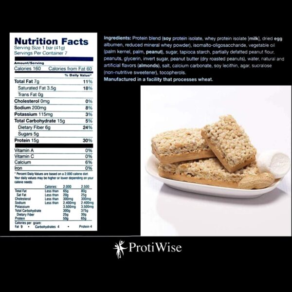 ProtiWise – High Protein 15g Bar | 7/Box | Weight Loss, Diet, KETO Friendly, Hunger Control, Meal Replacement | Gluten Free, Low Fat, Low Sugar (Fluffy Nutter)