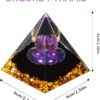 DRTMLY Orgone Pyramid, Orgonite Crystal Pyramid, Orgone Energy Generator for Reduce Stress Healing Meditation Attract Wealth and Lucky (with 1 Chakra Bracelet)