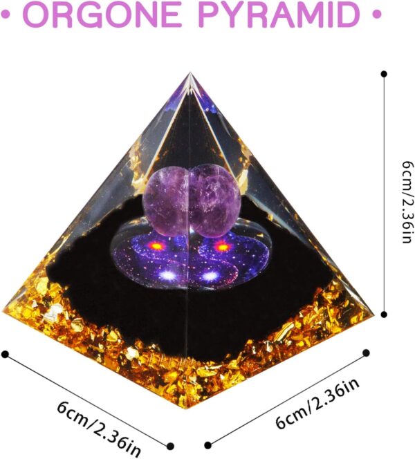 DRTMLY Orgone Pyramid, Orgonite Crystal Pyramid, Orgone Energy Generator for Reduce Stress Healing Meditation Attract Wealth and Lucky (with 1 Chakra Bracelet)