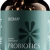 BIOMA Probiotics for Weight Management & Digestive Health, 3 in 1 Gut Health Probiotics and Prebiotics/Postbiotics, Slow Release Synbiotic Probiotic Capsules for Gut Health Multi Enzyme (60 Caps)
