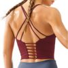 Redqenting Longline Sports Bra for Women with Removable Padded,Sexy Criss Cross Back Strappy Yoga Bras Workout Tank Tops